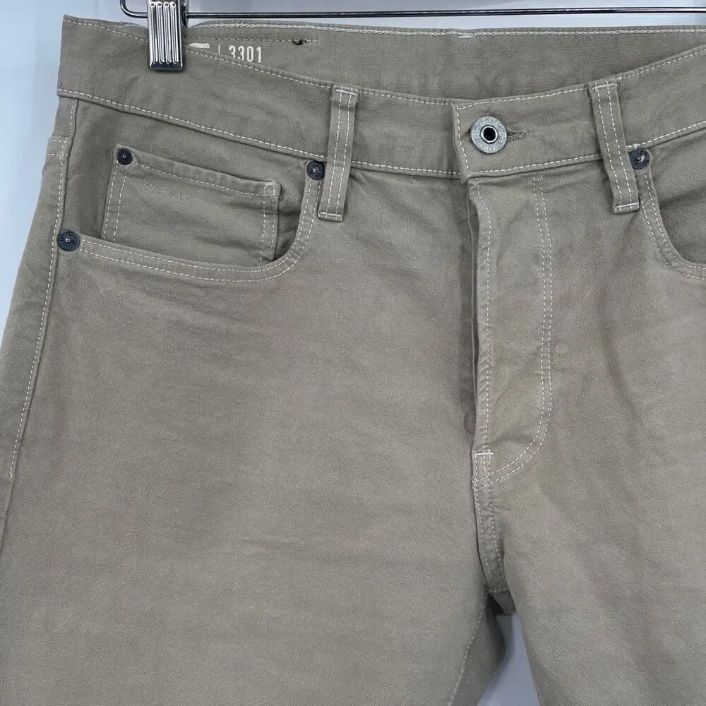 G-Raw Star Khaki Straight Leg Slim Fit Chino Denim Pants Size 29/30
